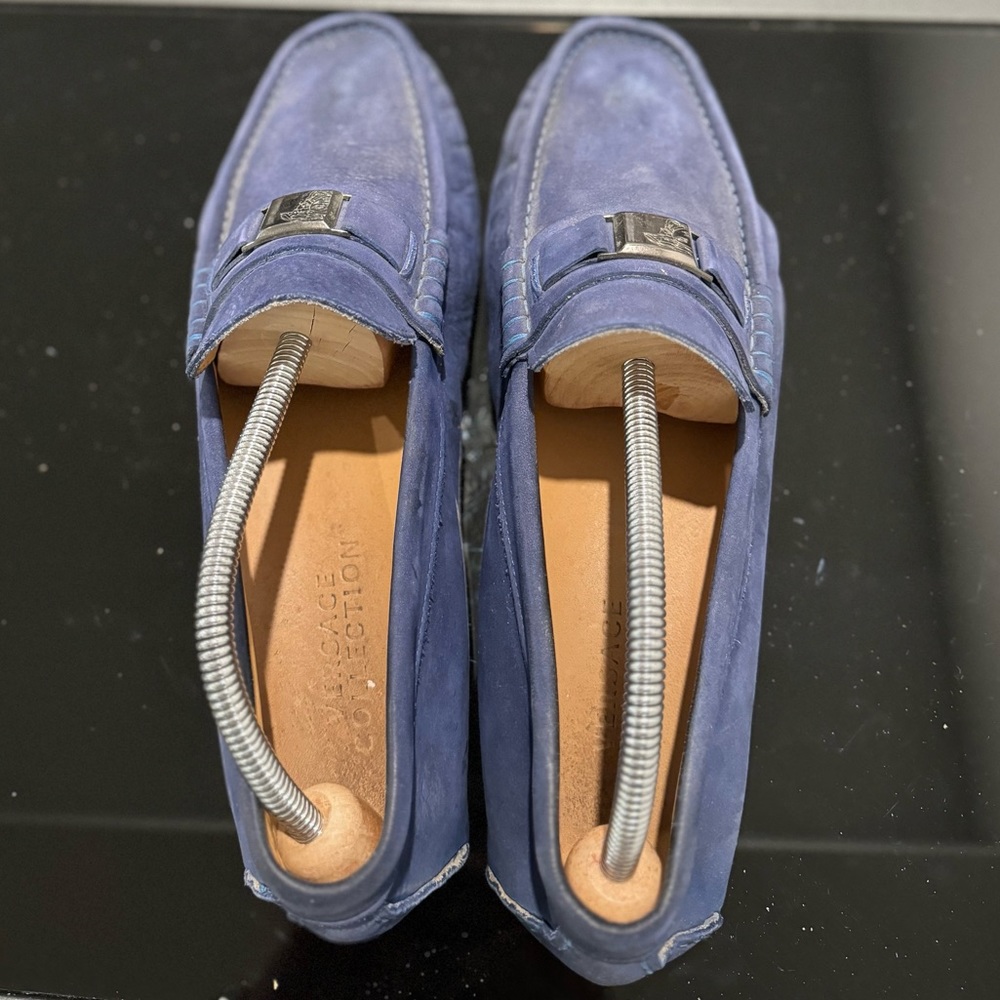 Versace Driving Shoes in Suede Blue - Men’s (US 9) - Picture 6 of 12